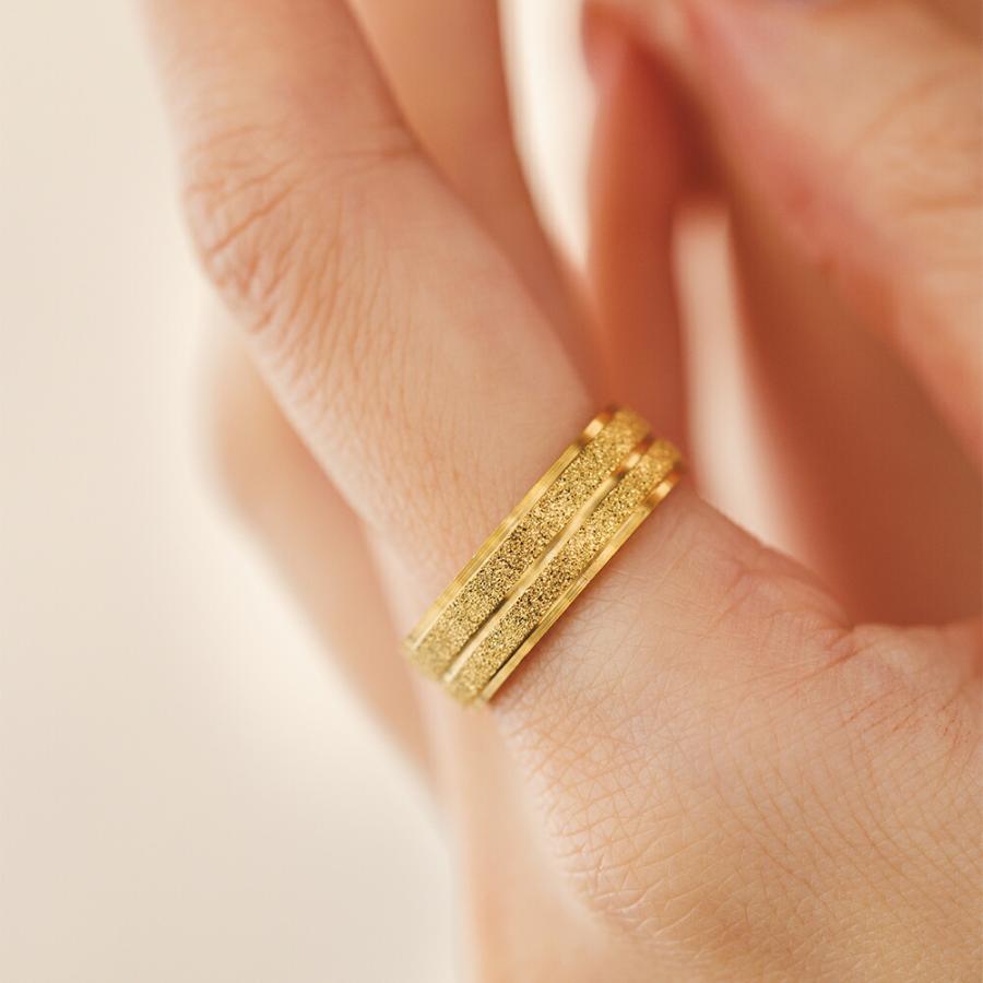 指輪 レディース ステンレス リング (298) 砂目 2ライン 選択可 (銀色 金色 ) シルバー ゴールド ピンク サージカル メンズ 送料無料 - 画像 (9)