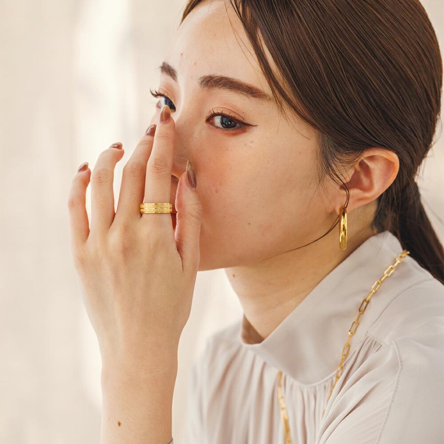 指輪 レディース ステンレス リング (298) 砂目 2ライン 選択可 (銀色 金色 ) シルバー ゴールド ピンク サージカル メンズ 送料無料 - 画像 (7)