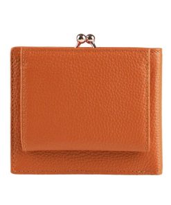 LIZDAYS がま口デザイン本革二つ折り財布