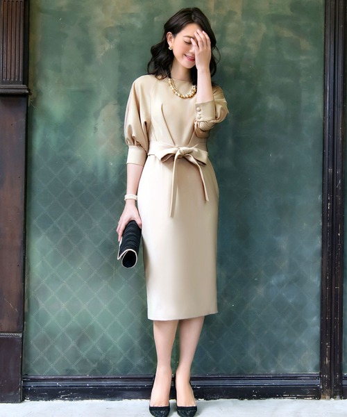 RUIRUE BOUTIQUE ドレス 「オケージョンドレス/結婚式」バルーンスリーブワンピース 披露宴 二次会 お呼ばれ フォーマル パーティードレス ロング丈 長袖 体型カバー - 画像 (3)