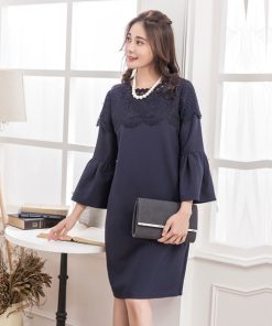 DRESS STAR ドレス 結婚式ワンピース胸元レースデザインドレス