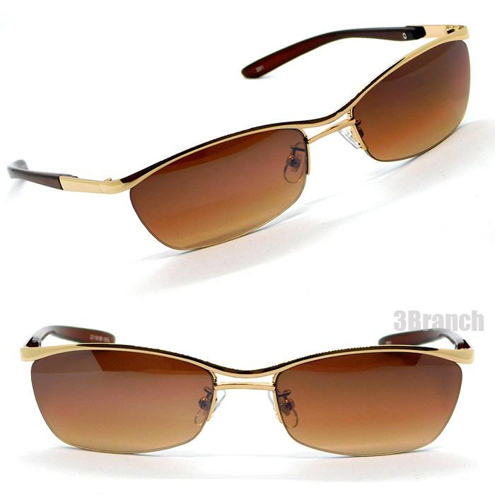 オラオラ系 サングラス メンズ おしゃれ UVカット ナイロール ハーフリム カラーレンズ 強面 - 画像 (3)