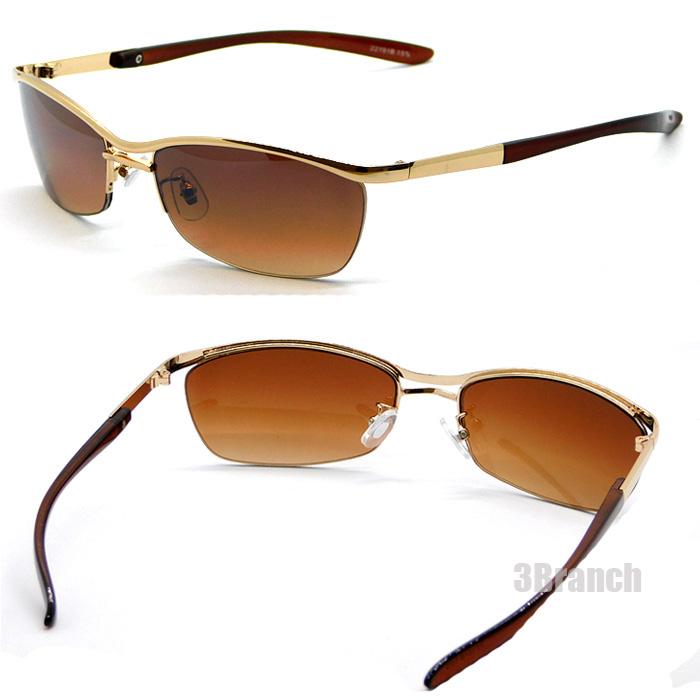 オラオラ系 サングラス メンズ おしゃれ UVカット ナイロール ハーフリム カラーレンズ 強面 - 画像 (4)