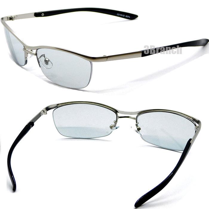 オラオラ系 サングラス メンズ おしゃれ UVカット ナイロール ハーフリム カラーレンズ 強面 - 画像 (8)