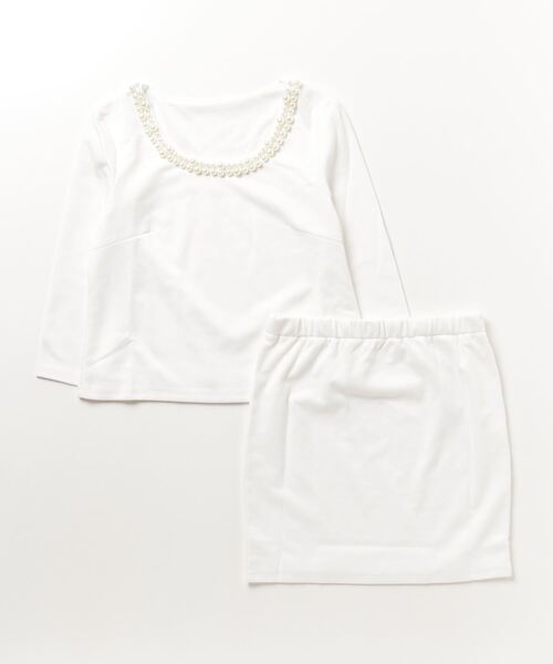 STYLEBLOCK ドレス 2連大粒パールライン5分袖セットアップパーティードレス