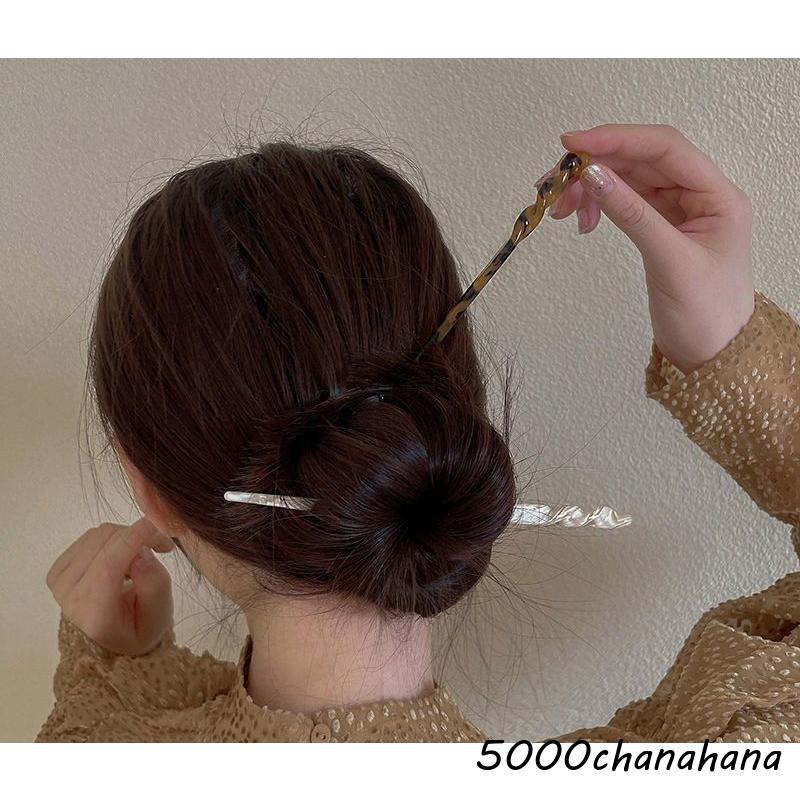 かんざし 簪 一本挿し レディース ヘアアクセサリー 髪飾り 髪留め ヘアピン 和装 洋装 着物 浴衣 マーブル模様 おしゃれ - 画像 (2)