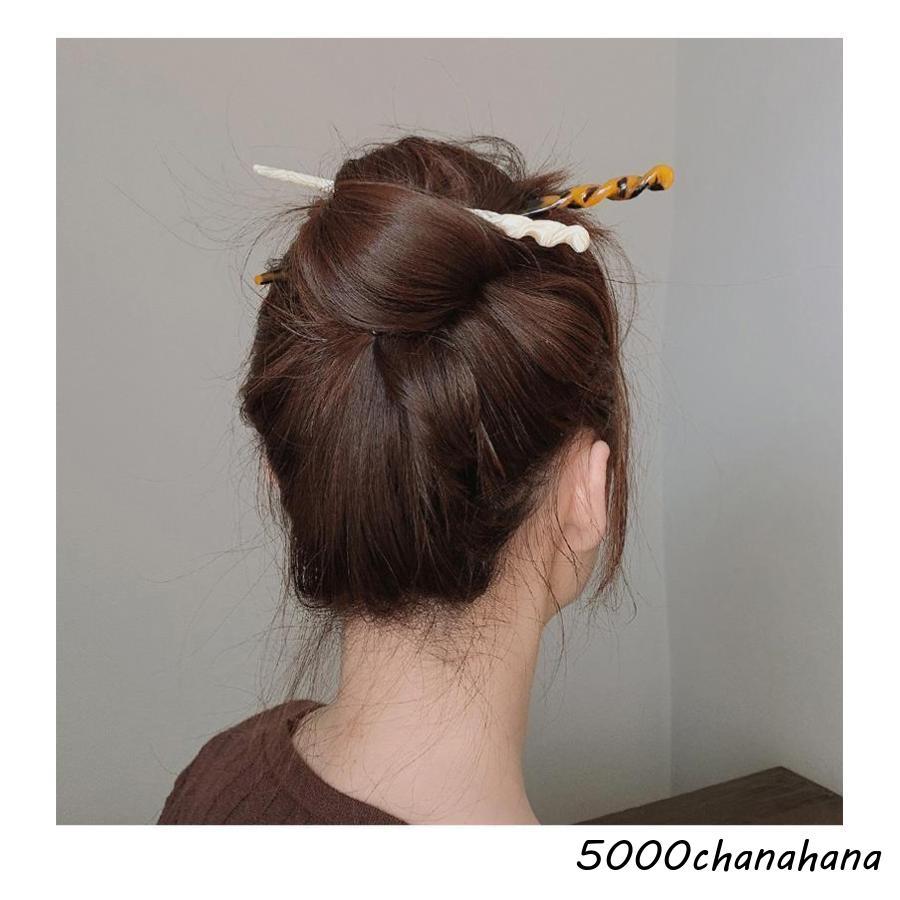 かんざし 簪 一本挿し レディース ヘアアクセサリー 髪飾り 髪留め ヘアピン 和装 洋装 着物 浴衣 マーブル模様 おしゃれ - 画像 (3)