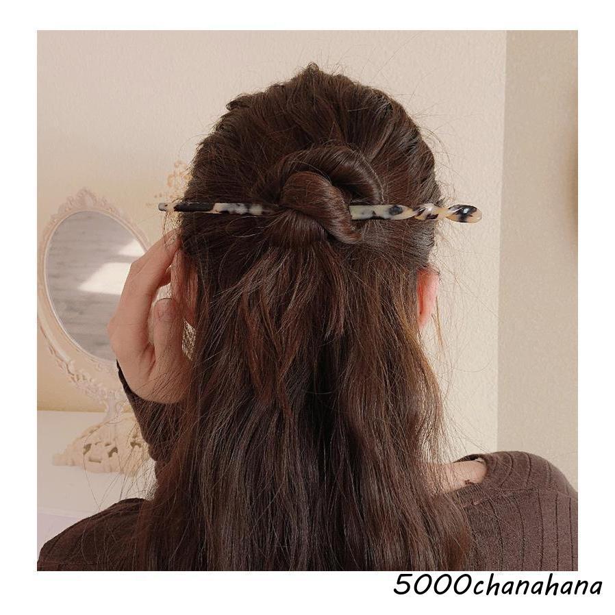 かんざし 簪 一本挿し レディース ヘアアクセサリー 髪飾り 髪留め ヘアピン 和装 洋装 着物 浴衣 マーブル模様 おしゃれ - 画像 (4)