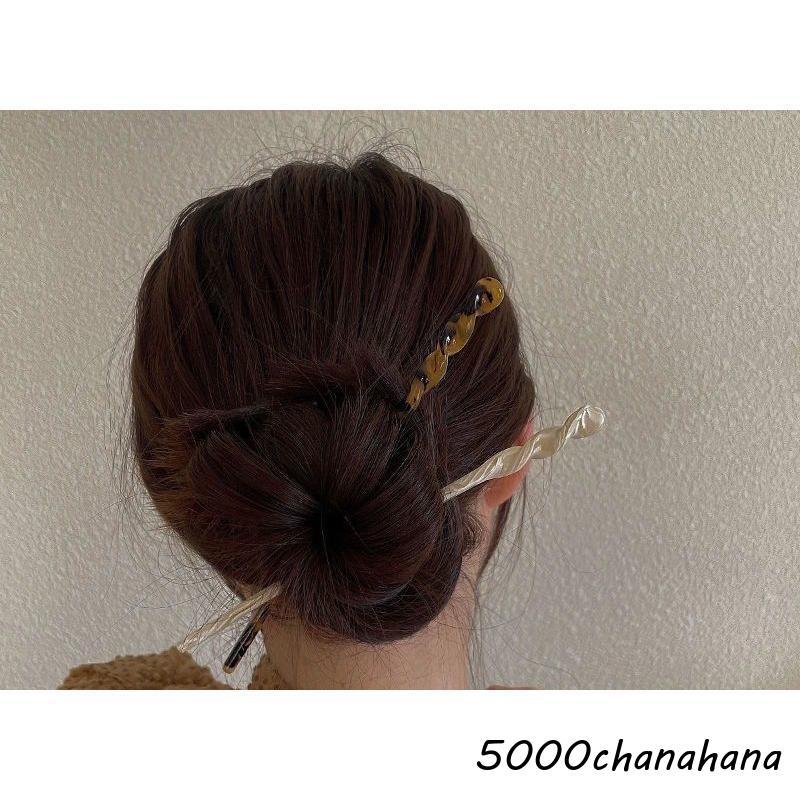 かんざし 簪 一本挿し レディース ヘアアクセサリー 髪飾り 髪留め ヘアピン 和装 洋装 着物 浴衣 マーブル模様 おしゃれ - 画像 (5)