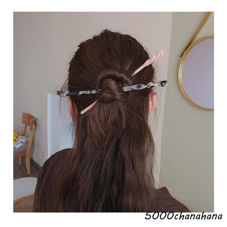 かんざし 簪 一本挿し レディース ヘアアクセサリー 髪飾り 髪留め ヘアピン 和装 洋装 着物 浴衣 マーブル模様 おしゃれ - 画像 (6)