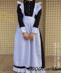 英国風 メイド服 ロング 黒白 ワンピース コスプレ衣装3点セット クラシカル 長袖 女性 男性用 大きいサイズ メイド コスチューム