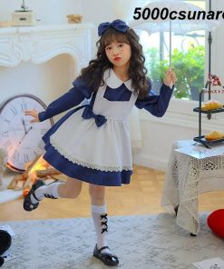 【4点セット】ハロウィン FCZY メイド服 女の子 アリス ロリータ キッズ 子供 コスチューム 衣装 仮装 メイド ウェイトレス キャラクター パーティー ドレス