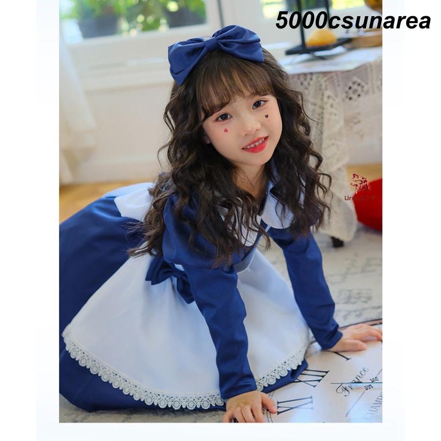 【4点セット】ハロウィン FCZY メイド服 女の子 アリス ロリータ キッズ 子供 コスチューム 衣装 仮装 メイド ウェイトレス キャラクター パーティー ドレス - 画像 (7)