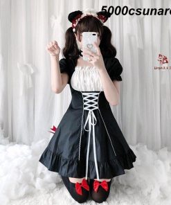 【2点セット】ハロウィン FCZY 猫耳 メイド服 ロリータワンピース メイド 衣装 フルセット 仮装 コスチューム こすぷれ コス おすすめ 可愛い 男ウケ