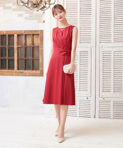 DRESS LAB ドレス 「結婚式/オケージョンドレス」ドレープデザインミモレ丈ワンピース - 画像 (7)