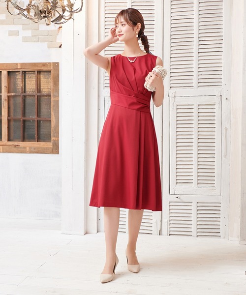 DRESS LAB ドレス 「結婚式/オケージョンドレス」ドレープデザインミモレ丈ワンピース - 画像 (8)