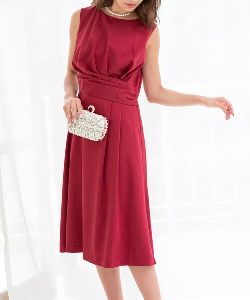 DRESS LAB ドレス 「結婚式/オケージョンドレス」ドレープデザインミモレ丈ワンピース - 画像 (5)