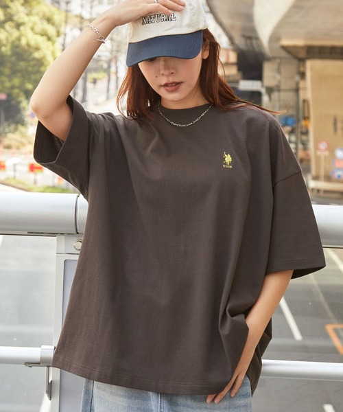 U.S. POLO ASSN. tシャツ /ユーエスポロアッスン 別注ワンポイント刺繍 ビッグシルエットカットソー 半袖tee トップス メンズ レデ - 画像 (6)