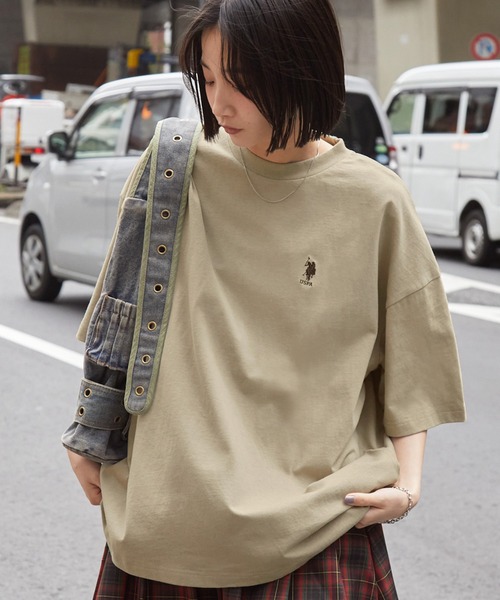 U.S. POLO ASSN. tシャツ /ユーエスポロアッスン 別注ワンポイント刺繍 ビッグシルエットカットソー 半袖tee トップス メンズ レデ - 画像 (8)