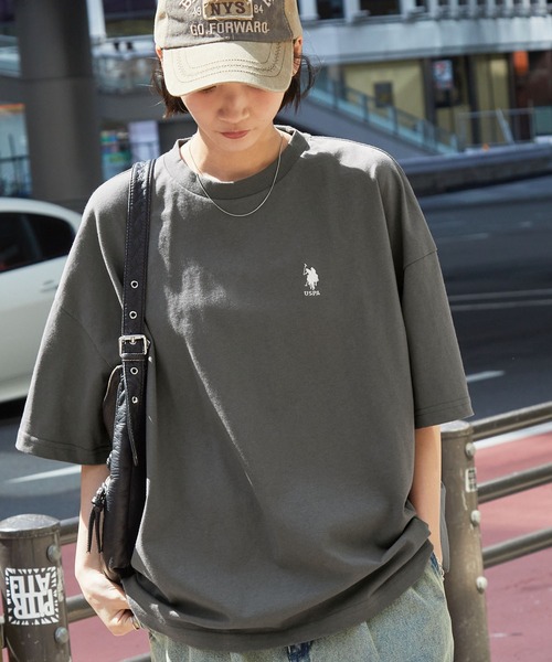 U.S. POLO ASSN. tシャツ /ユーエスポロアッスン 別注ワンポイント刺繍 ビッグシルエットカットソー 半袖tee トップス メンズ レデ - 画像 (5)