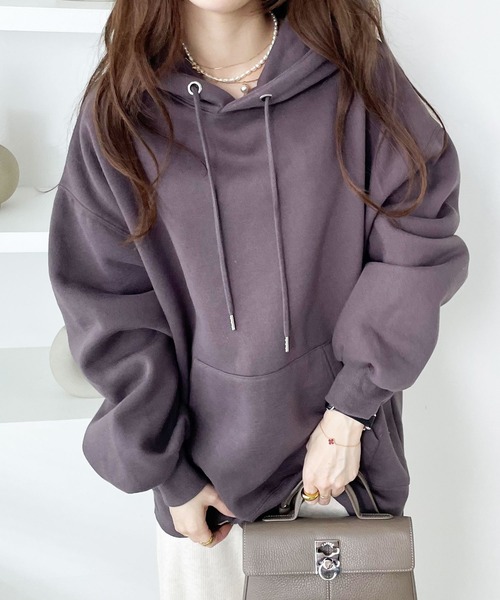 GeeRA パーカー 綿混裏起毛ビッグシルエットパーカー レディース - 画像 (3)