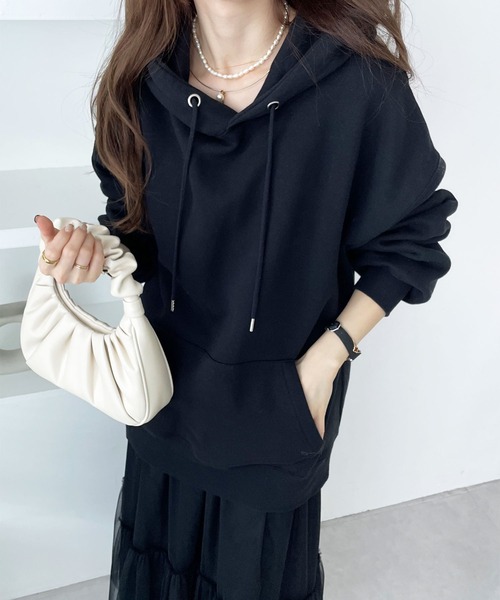 GeeRA パーカー 綿混裏起毛ビッグシルエットパーカー レディース - 画像 (5)