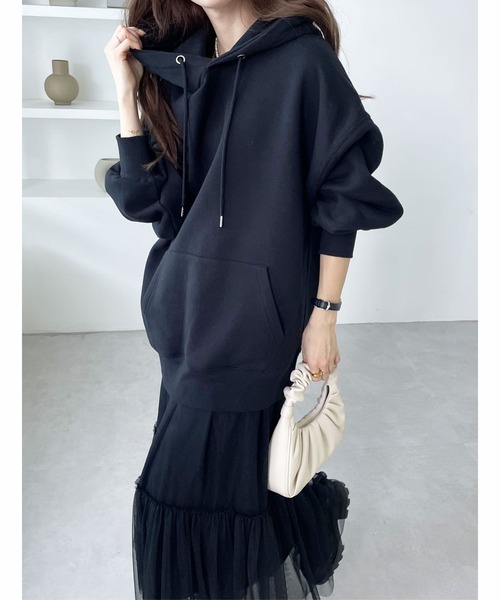 GeeRA パーカー 綿混裏起毛ビッグシルエットパーカー レディース - 画像 (7)