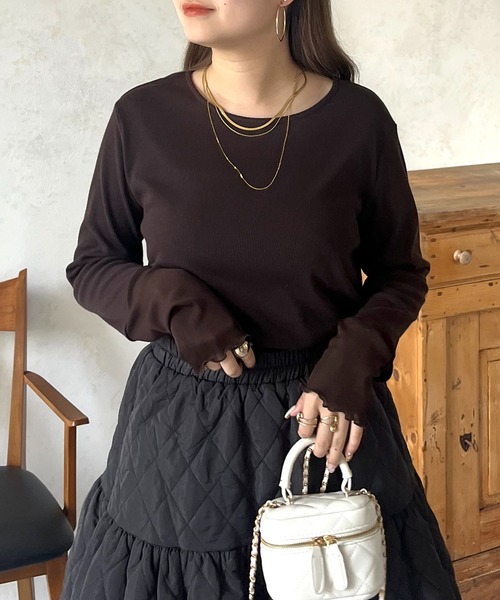 prose verse tシャツ 袖シアー切替トップス レディース - 画像 (8)