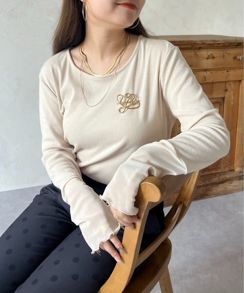 prose verse tシャツ 袖シアー切替トップス レディース - 画像 (2)