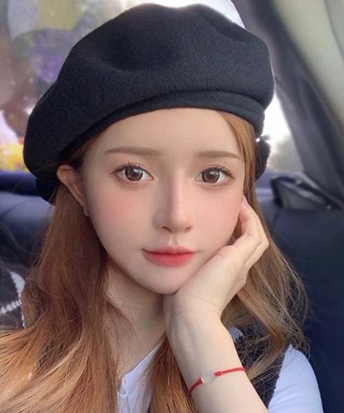 DAY CLOSET 帽子 ベレー帽 シンプルフェルト風メルトンベレー帽 レディース - 画像 (3)