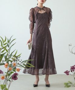 Kana ドレス 3way レースボレロセット フレア パーティー 2点 セット 結婚式 お呼ばれ オケージョンドレス