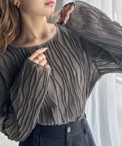 classicalelf tシャツ 凹凸感が目を惹く。3Dウェーブシアー オーバーサイズ カットソー レディース