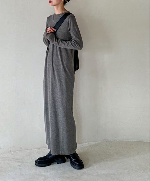 feepur ワンピース 「TALL/2Tサイズあり」カットリブロングワンピース - 画像 (3)