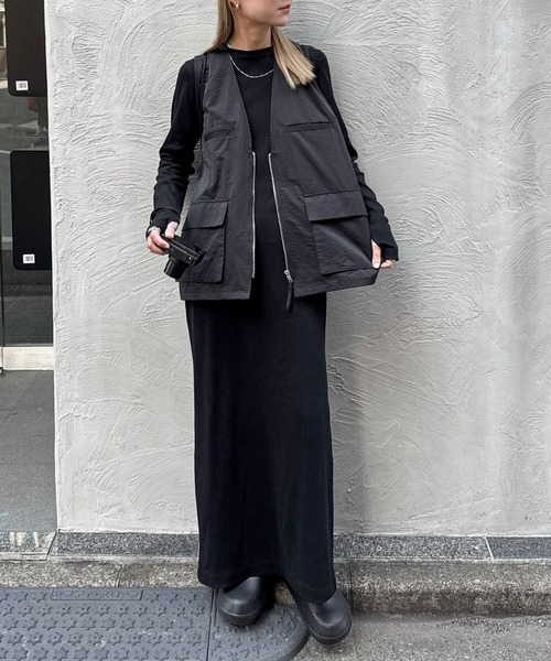 feepur ワンピース 「TALL/2Tサイズあり」カットリブロングワンピース - 画像 (2)