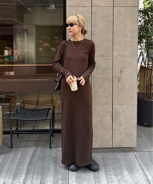 feepur ワンピース 「TALL/2Tサイズあり」カットリブロングワンピース - 画像 (7)