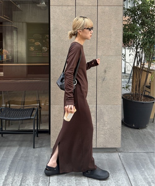 feepur ワンピース 「TALL/2Tサイズあり」カットリブロングワンピース - 画像 (8)