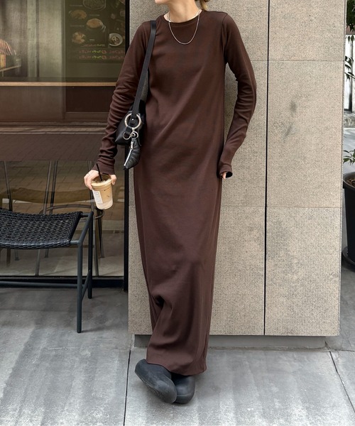 feepur ワンピース 「TALL/2Tサイズあり」カットリブロングワンピース - 画像 (6)