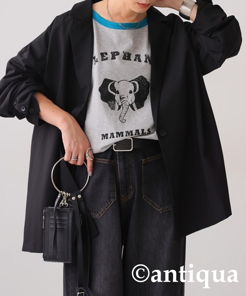 antiqua tシャツ アニマルカレッジロゴロンT レディース - 画像 (3)