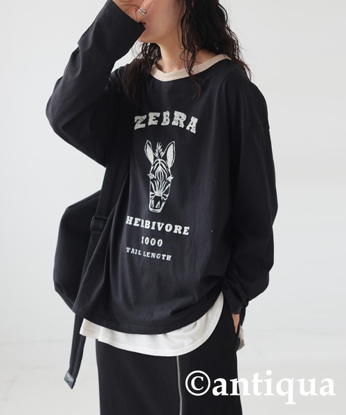 antiqua tシャツ アニマルカレッジロゴロンT レディース - 画像 (5)