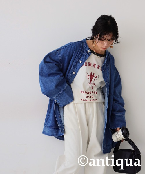 antiqua tシャツ アニマルカレッジロゴロンT レディース - 画像 (8)