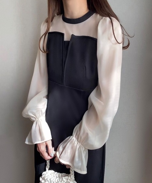 FILLOU ワンピース レースドッキングマーメイドワンピース - 画像 (3)