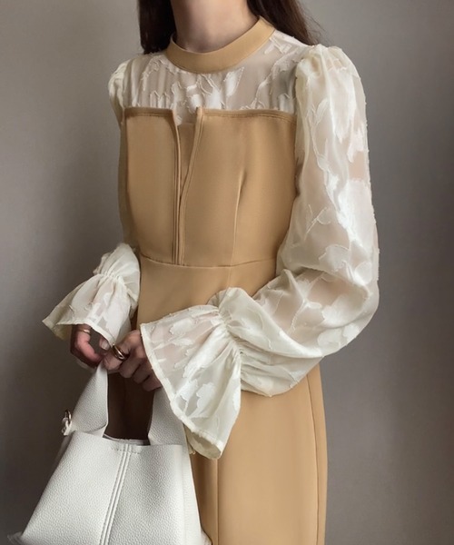 FILLOU ワンピース レースドッキングマーメイドワンピース - 画像 (5)