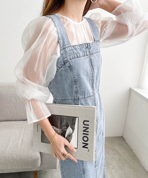 andme ワンピース コットンツイルビスチェ風キャミワンピース - 画像 (5)