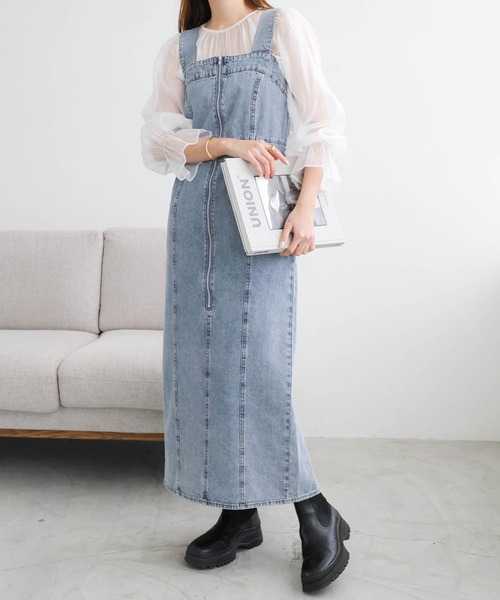 andme ワンピース コットンツイルビスチェ風キャミワンピース - 画像 (4)