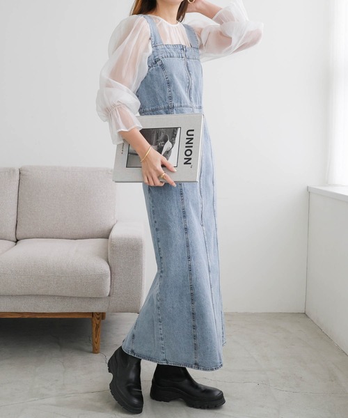 andme ワンピース コットンツイルビスチェ風キャミワンピース - 画像 (7)