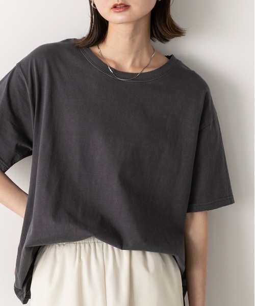 ad thie tシャツ ヴィンテージライク ピグメントTシャツ レディース - 画像 (8)