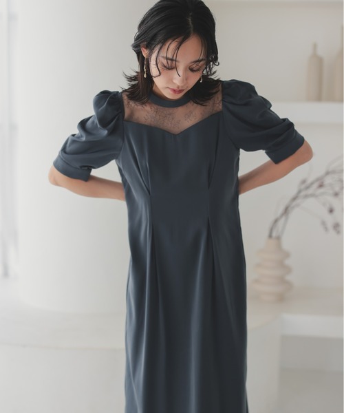 Dorry Doll ドレス デコルテレースペンシルドレス 結婚式お呼ばれワンピース オケージョンドレス - 画像 (3)