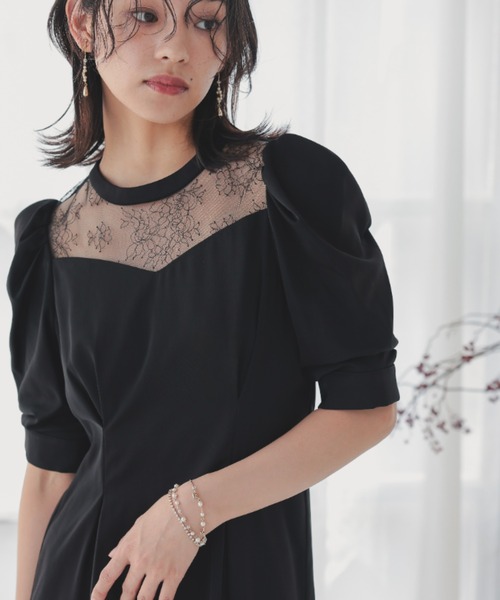 Dorry Doll ドレス デコルテレースペンシルドレス 結婚式お呼ばれワンピース オケージョンドレス