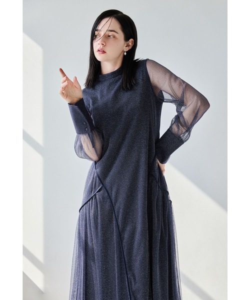 niana ドレス ラメチュールAラインドレス マタニティ 妊婦 結婚式 二次会 同窓会 成人式 パーティードレス オケージョンドレス お呼ばれワンピース - 画像 (4)