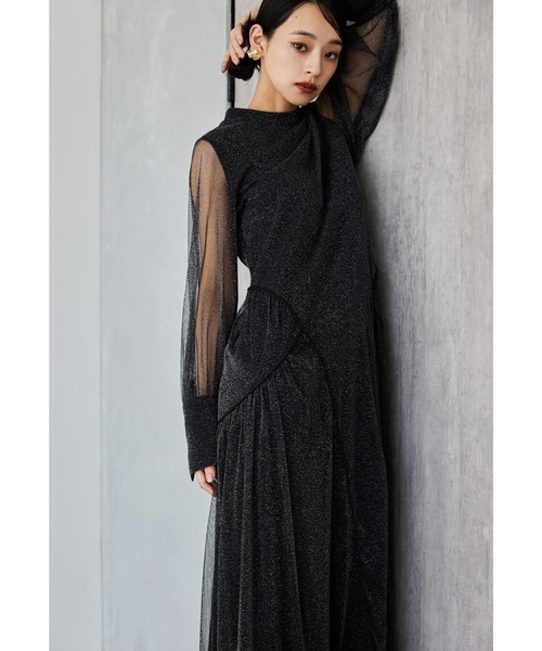 niana ドレス ラメチュールAラインドレス マタニティ 妊婦 結婚式 二次会 同窓会 成人式 パーティードレス オケージョンドレス お呼ばれワンピース - 画像 (6)